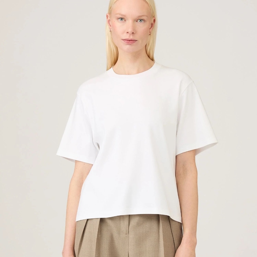 SUNSPEL Women's Boxy Heavyweight Short Sleeve T-Shirt, White, XS, S, M